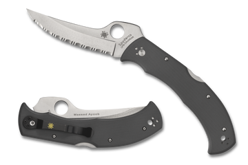 Spyderco Massad Ayoob - Sprint Run - Gray G10 - Fully Serrated CPM-Cruwear - C60GSGY