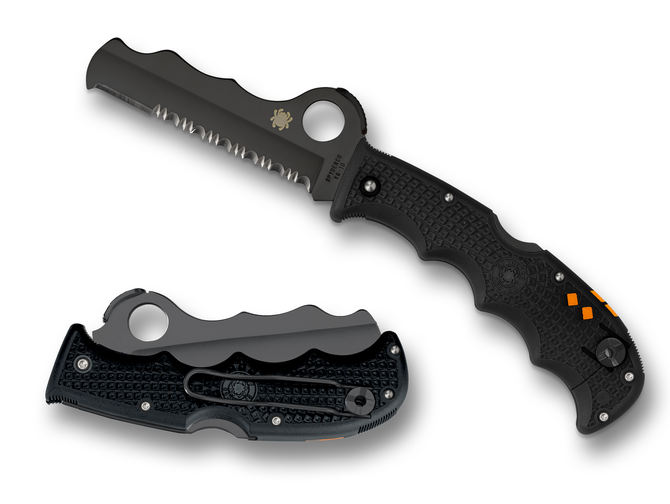 Spyderco Rescue Assist I - Black FRN - Black Serrated Blade - C79PSBBK