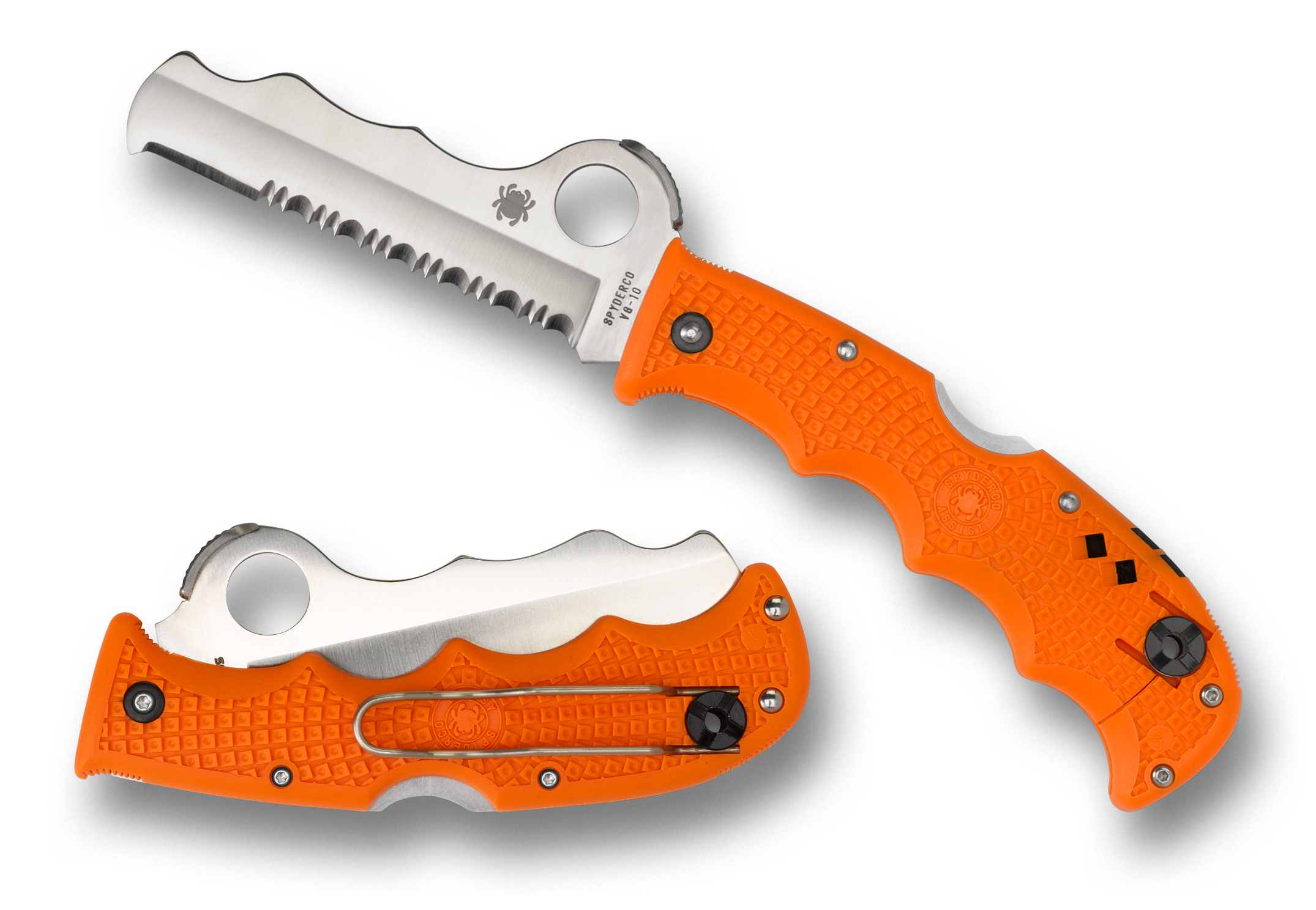Spyderco Rescue Assist I - Orange FRN - Satin Serrated Blade - C79PSOR