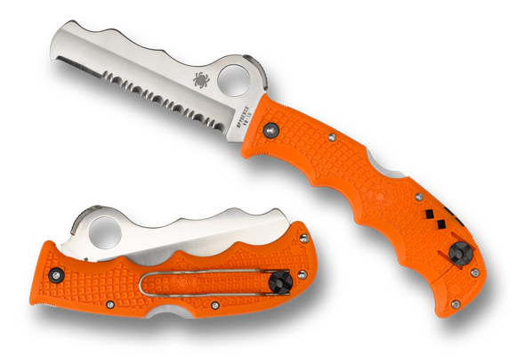 Spyderco Rescue Assist I - Orange FRN - Satin Serrated Blade - C79PSOR