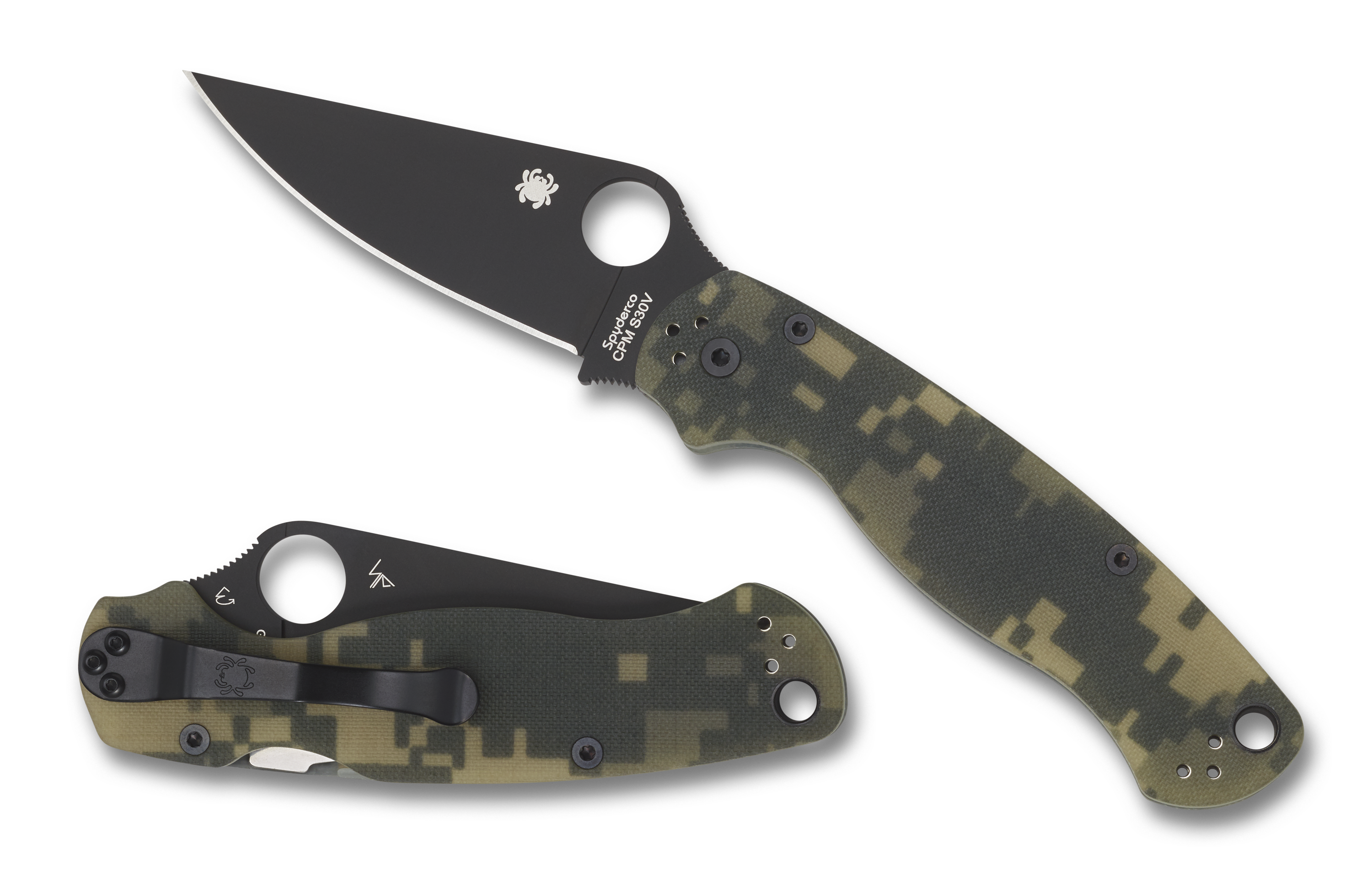 Spyderco Paramilitary 2 - Camo G10 - Black Blade - C81GPCMOBK2
