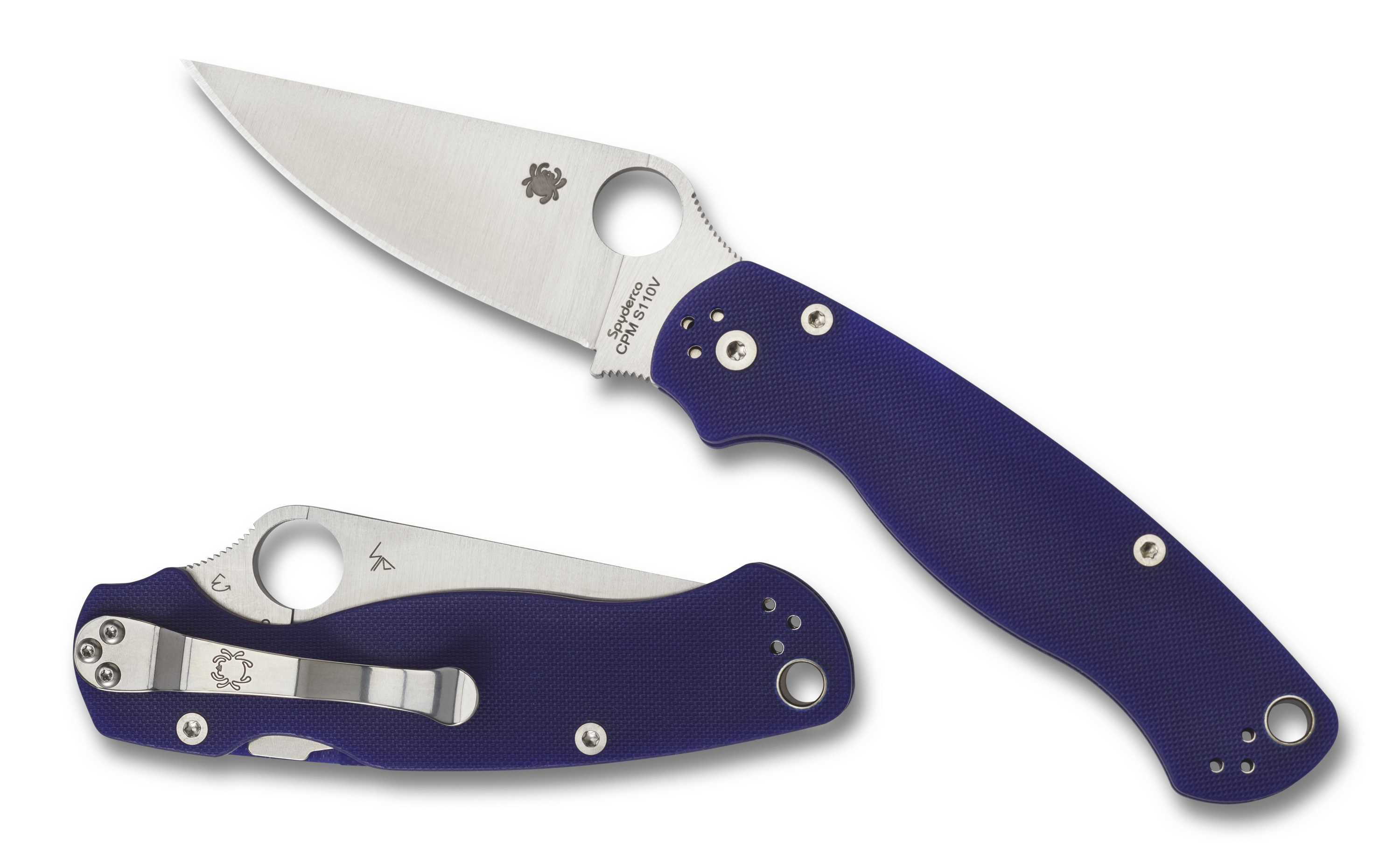 Spyderco Paramilitary 2 - Blue/Purple G10 - CPM-S110V - C81GPDBL2