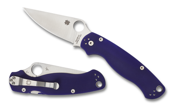 Spyderco Paramilitary 2 - Blue/Purple G10 - CPM-S110V - C81GPDBL2