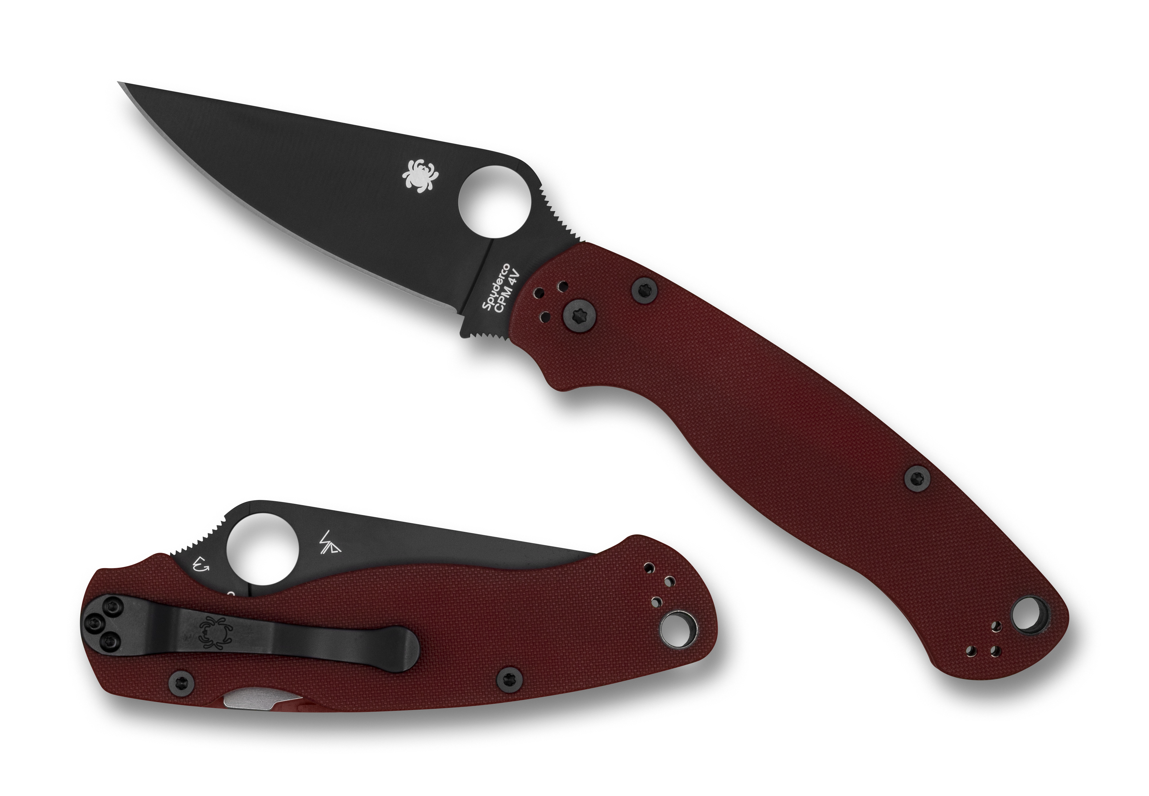 Spyderco St. Nick's Knives Exclusive - Paramilitary 2 - Red G10 - CPM-4V -  C81GPRDBK2