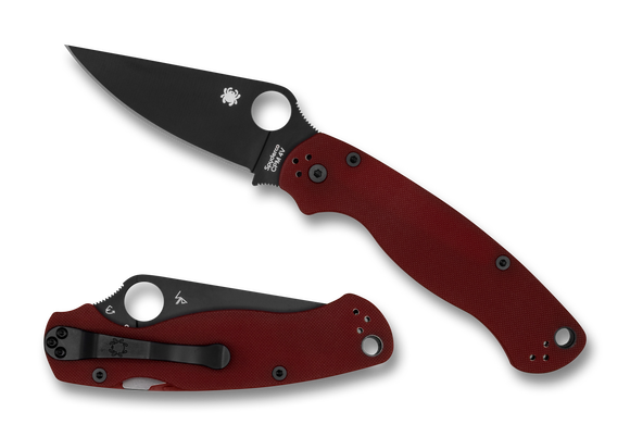 Spyderco St. Nick's Knives Exclusive - Paramilitary 2 - Red G10 - CPM-4V -  C81GPRDBK2