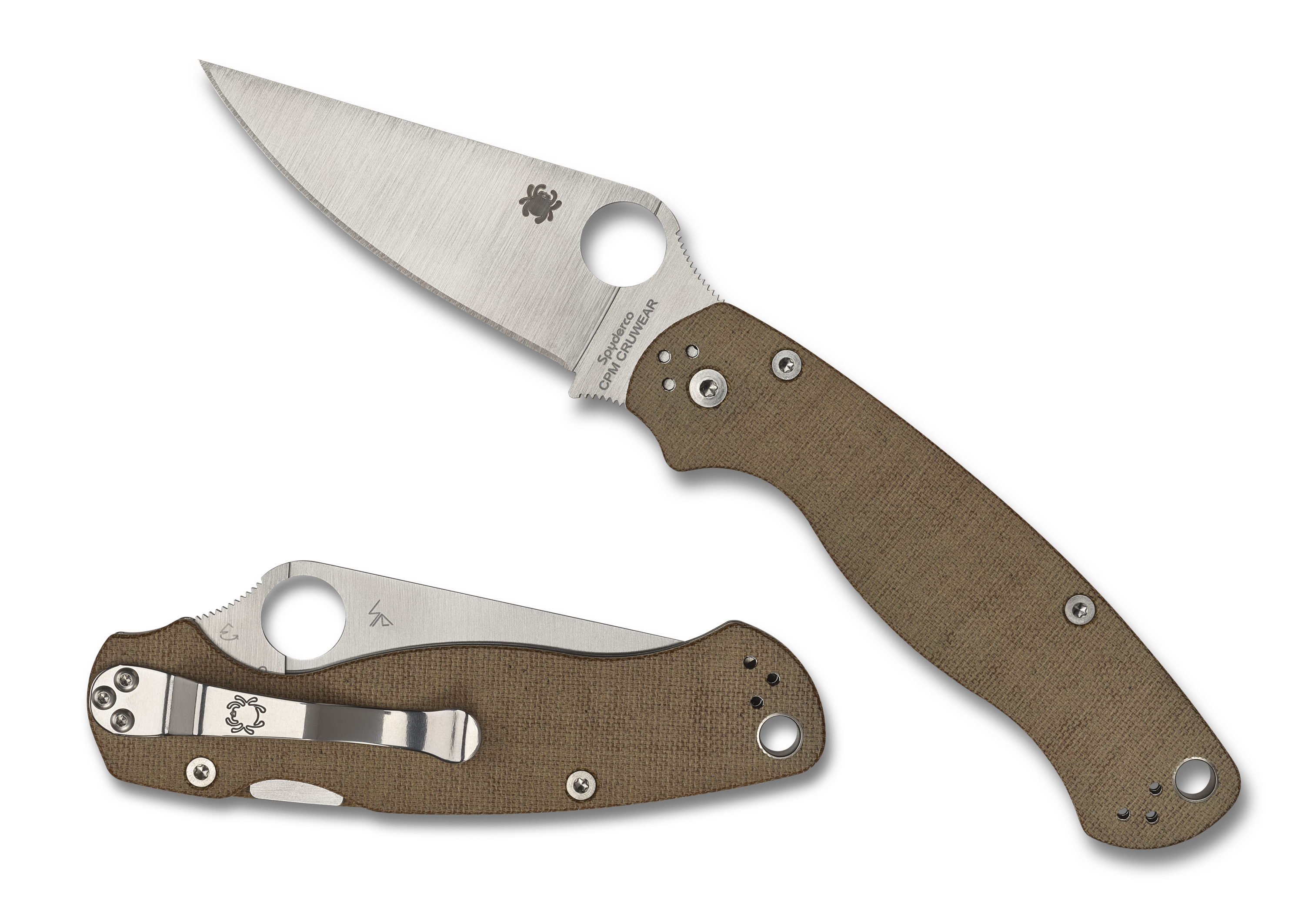 Spyderco Paramilitary 2 - Brown Micarta - CPM-Cruwear - C81MPCW2