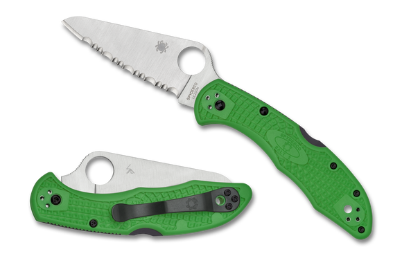 Spyderco Salt 2 - Fully Serrated LC200N - Green FRN - C88FSGR2