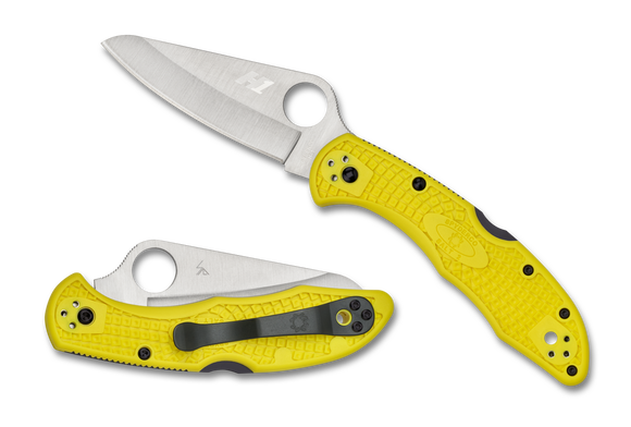 Spyderco Salt 2 - Plain Edge H1 Blade - Yellow FRN - C88PYL2
