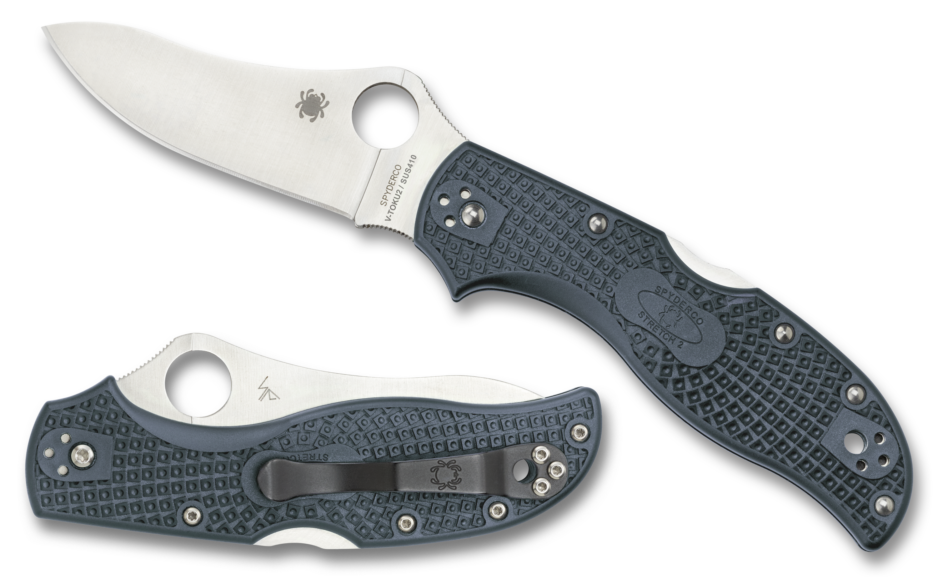 Spyderco Stretch 2 - V-Toku2/SUS410 Sprint Run - Blue/Grey - C90FPBLE2