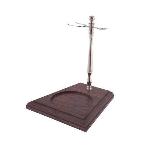 Colonel Conk - Chrome and Wood Stand for Brush and Razor - 159