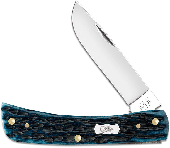 Case Sod Buster Jr. - Pocket Worn Peach Seed Jig Mediterranean Blue Bone - 51854