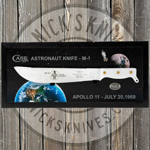 Case - Astronaut's Knife - Smooth White Synthetic Handle - Limited Edition - 50th Anniversary of Apollo Moon Landing - With Wooden Box - 22019