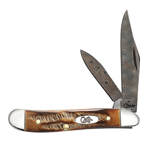 Case - Damascus - Bone Stag - Peanut - 34806