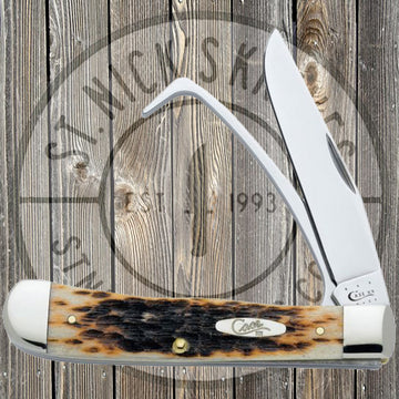 Case - Equestrian Knife - Jig Bone - Amber - 00144