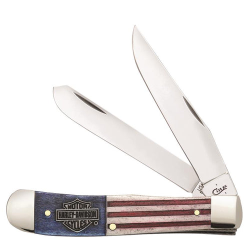 Case - Harley-Davidson - Natural Bone - American Flag - Trapper - 52199