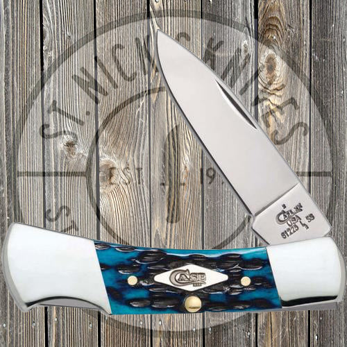 Case - Lockback - Peach Seed Jig - Ocean Blue Bone - 63632