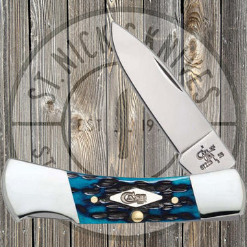 Case - Lockback - Peach Seed Jig - Ocean Blue Bone - 63632