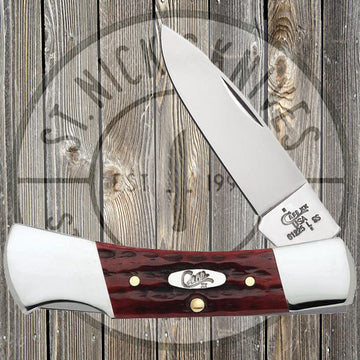 Case - Lock Back - Pocket Worn - Old Red Corn Cob Jig Bone - 02758