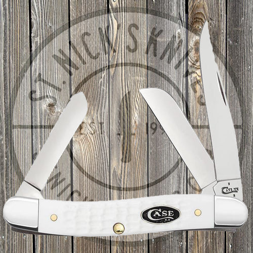 Case - Med Stockman - Sparxx White Jigged - Synthetic - w/Black Shield - 10483