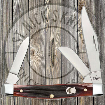 Case - Medium Stockman - Barnboard Jig -  Chestnut Bone - 22872