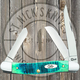 Case - Medium Stockman - Caribbean Blue Sawcut Jig Bone - 25597