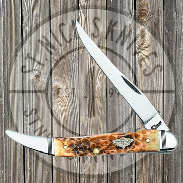 Case - Medium Texas Toothpick - Burnt Amber Jig Bone - 80257