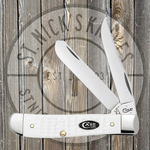 Case - Mini Trapper - Sparxx White Jigged - Synthetic - w/Black Shield - 10482