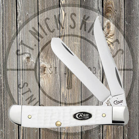 Case - Mini Trapper - Sparxx White Jigged - Synthetic - w/Black Shield - 10482