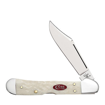 Case - Natural Bone W/ Red Oval Shield - Mini Copperlock - 26454