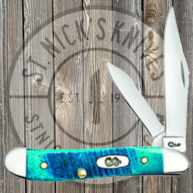 Case - Peanut - Caribbean Blue Sawcut Jig Bone - 25596