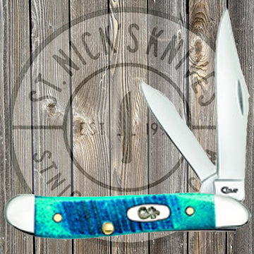 Case - Peanut - Caribbean Blue Sawcut Jig Bone - 25596