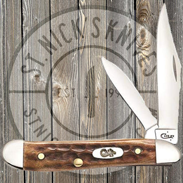 Case - Peanut - Pocket Worn - Burnt Brown Corn Cob Jig Bone - 23655