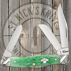 Case - Stockman - Worked Bolsters - Emerald Green Bone - Standard Jig - 53253