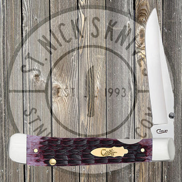 Case - TrapperLock - Pinched Bolster - Cabernet Bone - Crandall Jig - 25721