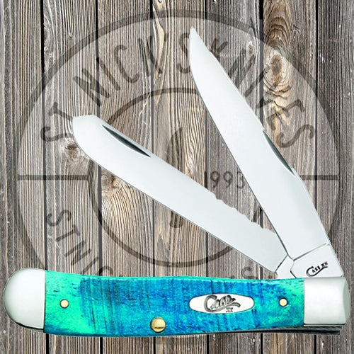 Case - Mini Trapper - Caribbean Blue Sawcut Jig Bone - 25593