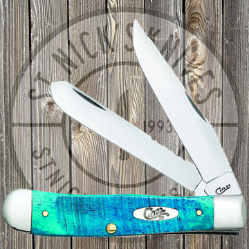 Case - Mini Trapper - Caribbean Blue Sawcut Jig Bone - 25593
