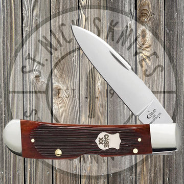 Case - Tribal Lock - Barnboard Jig - Chestnut Bone - w/ Pocket Clip - 22875