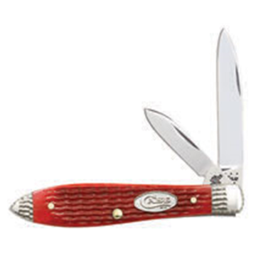 Case - Worked Bolster - Rogers Corn Cob - Jigged Dark Red Bone - Teardrop - 53219