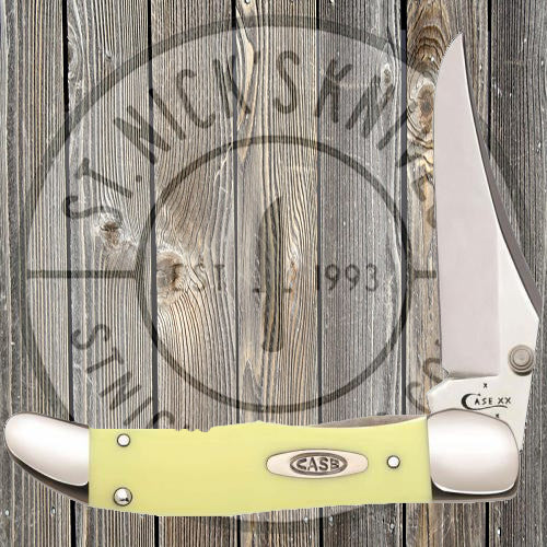 Case - Yellow Synthetic - Mid Folding Hunter - Spring Assisted - 80265