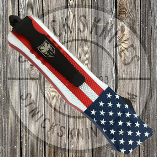 Cobratec - Large CTK-1 -  American Flag - Plain Edge - Drop Point - LCTK-1AF