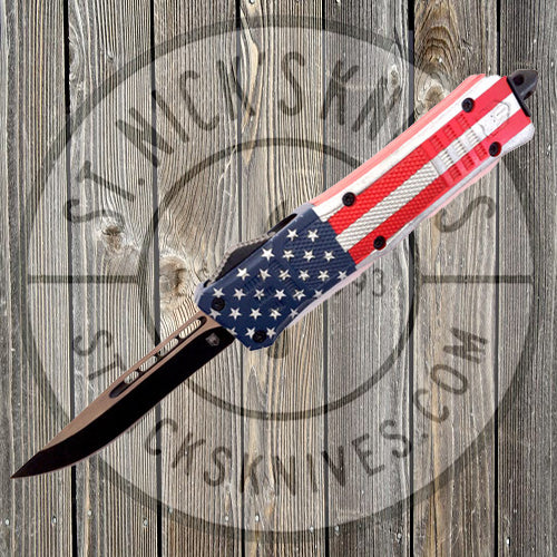 Cobratec - Small CTK1 - American Flag - Plain Edge - Drop Point - SCTK-1AF