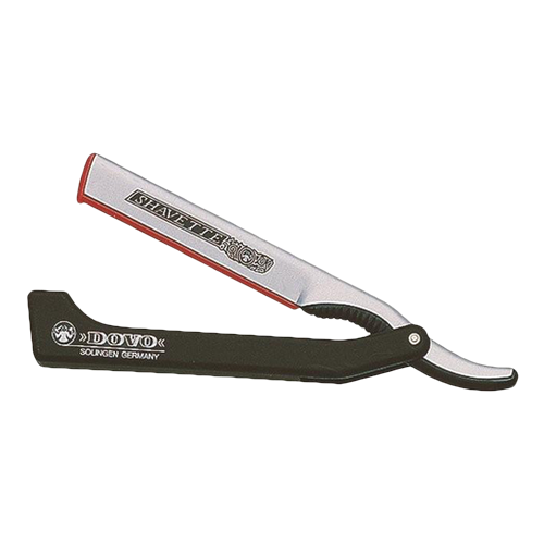 Dovo - Shavette Razor - Black Handle - Red Insert & 1 Short Blade - 1081