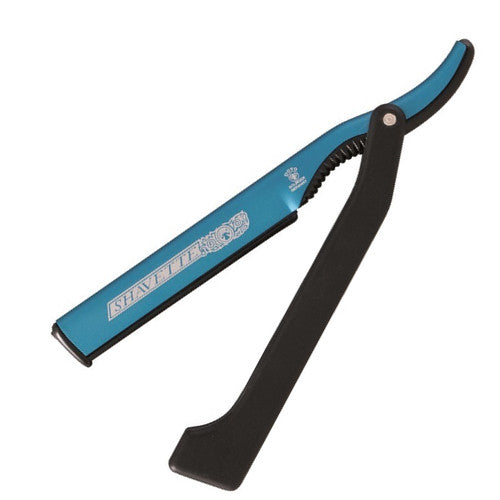 Dovo - Shavette - Blue & Black - 1 Short Blade - 1014