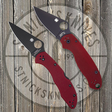 Spyderco - Exclusive - Combo Pack - Para 3/Delica - Plain Edge - Red G10 - SPYCOMBOPK