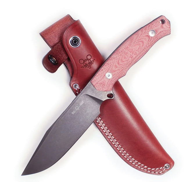 GiantMouse Knives GMF4 - Red Canvas Micarta - Fixed Blade - N690