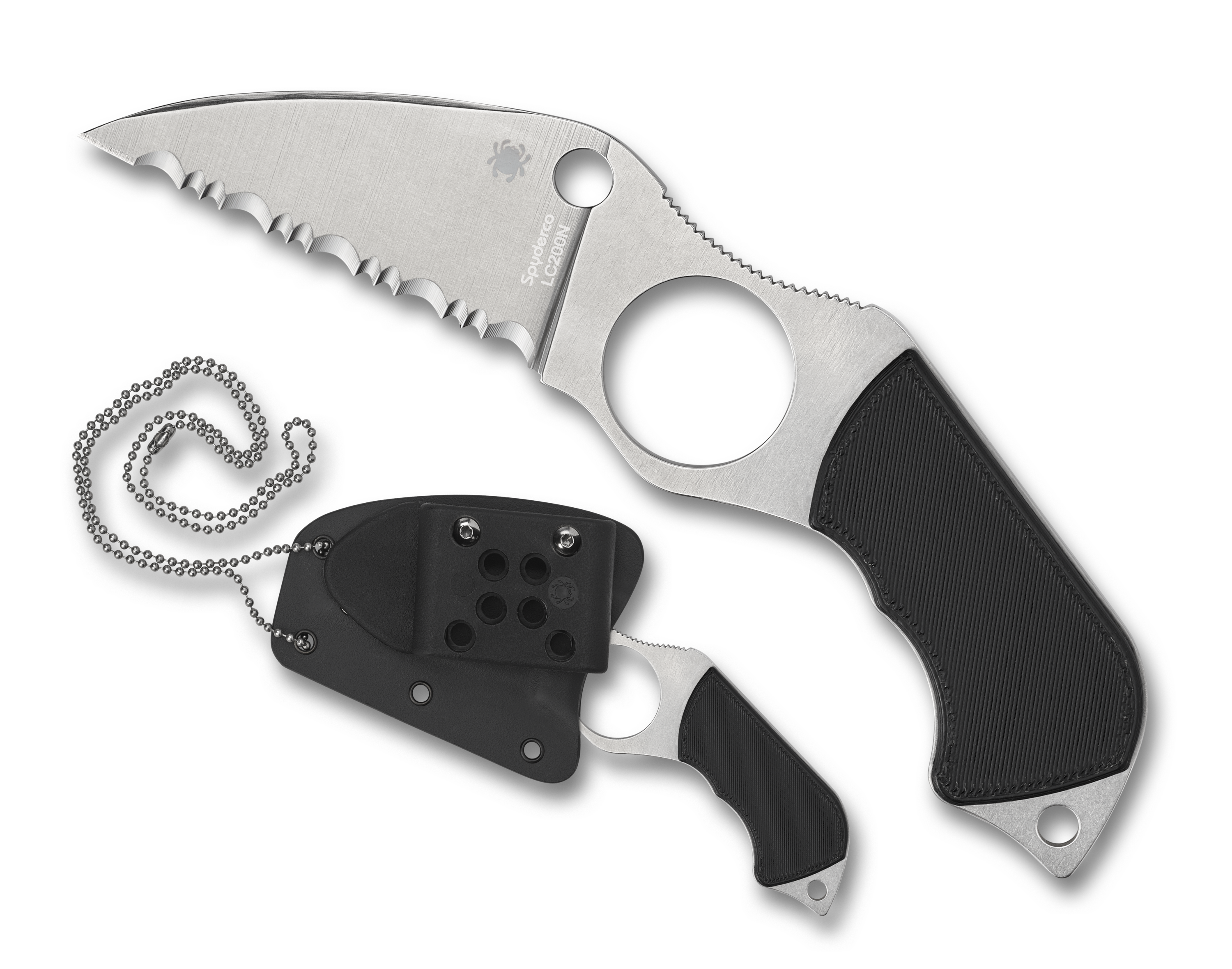 Spyderco Swick 6 - Serrated Edge LC200N Steel - Black G10 Handle - FB14S6