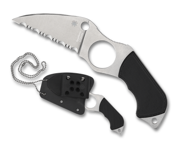 Spyderco Swick 6 - Serrated Edge LC200N Steel - Black G10 Handle - FB14S6