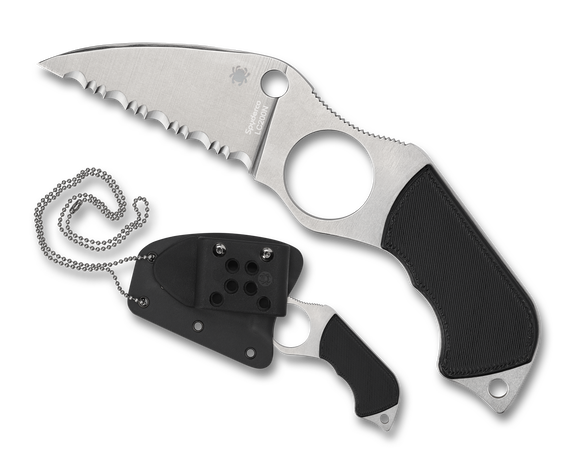 Spyderco Swick 6 - Serrated Edge LC200N Steel - Black G10 Handle - FB14S6