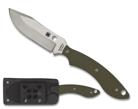Spyderco Stok Bowie - OD Green G10 - 8Cr13MoV - Fixed Blade - FB49GPOD - SNK/WTO - Home Office