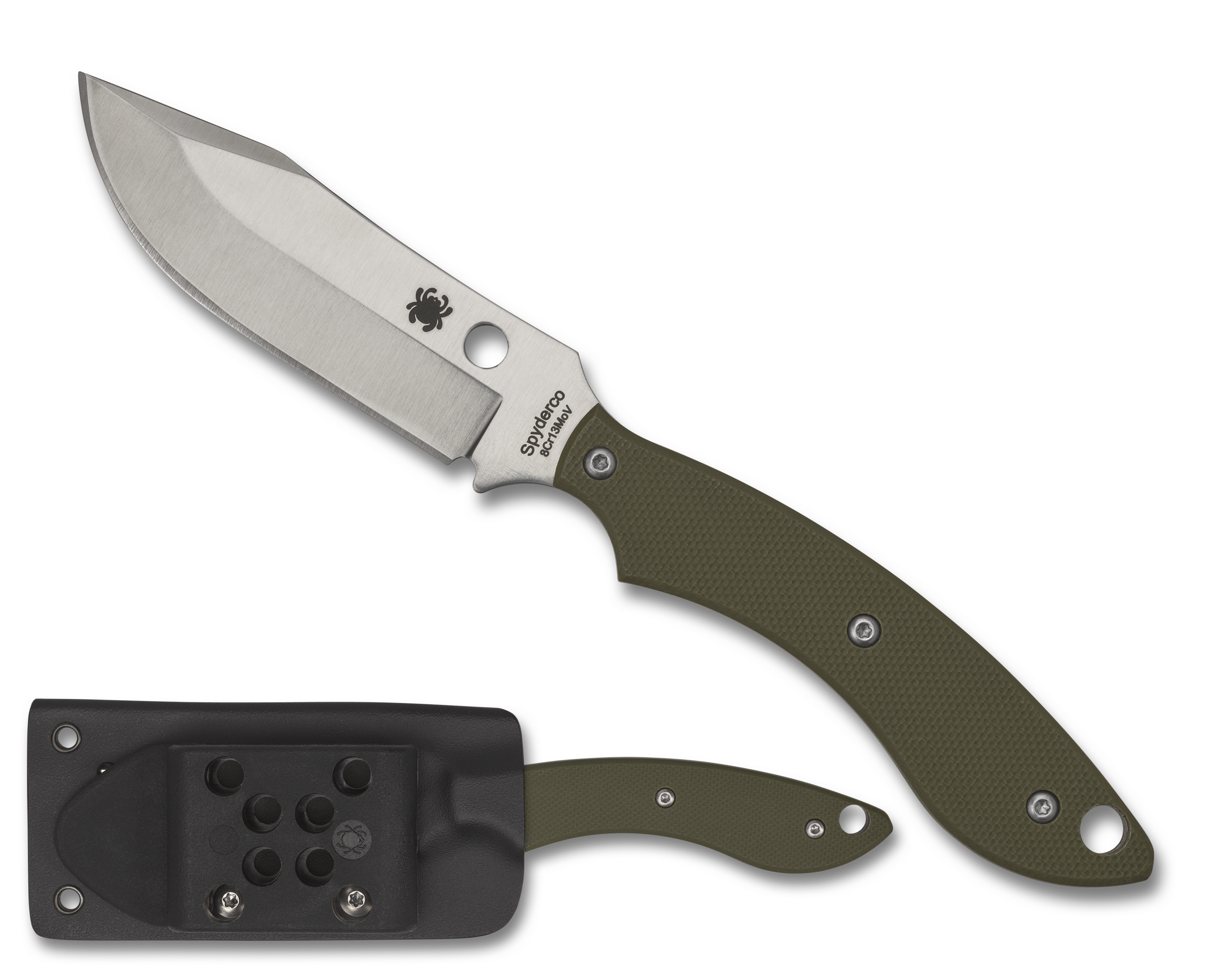 Spyderco Stok Bowie - OD Green G10 - 8Cr13MoV - Fixed Blade - FB49GPOD